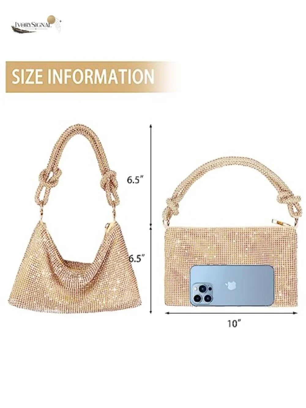 Rhinestone Shoulder Bag Hobo Purse Sparkly Evening Bag Clutch
